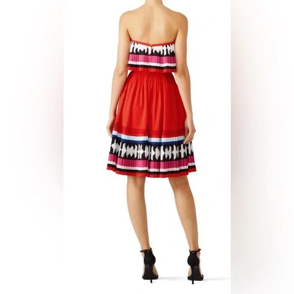 Kate Spade|Colorful boho strapless pleated dress, size 6•••Artsy, bold style🫶🏻 - Picture 4 of 16